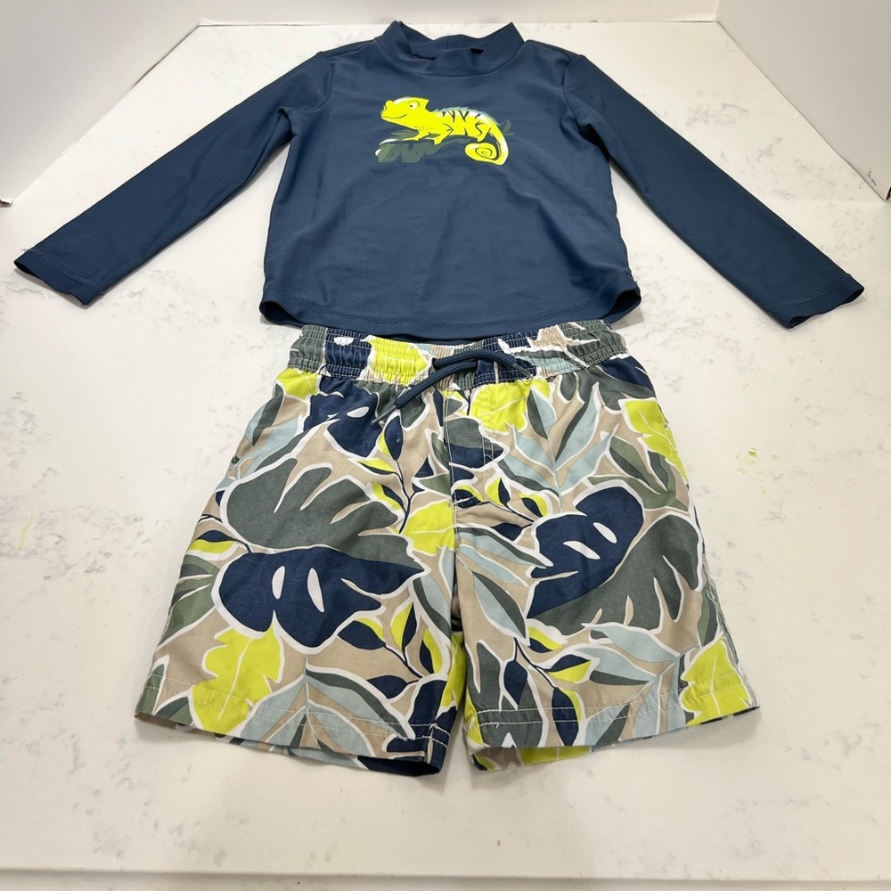 Kids Swim Set with Lizard Design - Blue and Yellow